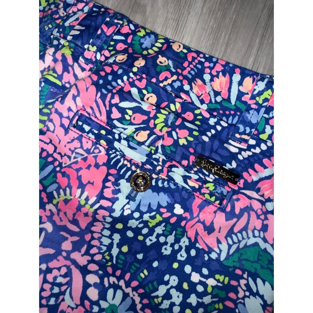 Lilly Pulitzer Callahan Shorts Blue Pink Floral Paisley Chino Size 6 RN88189 - Picture 11 of 12
